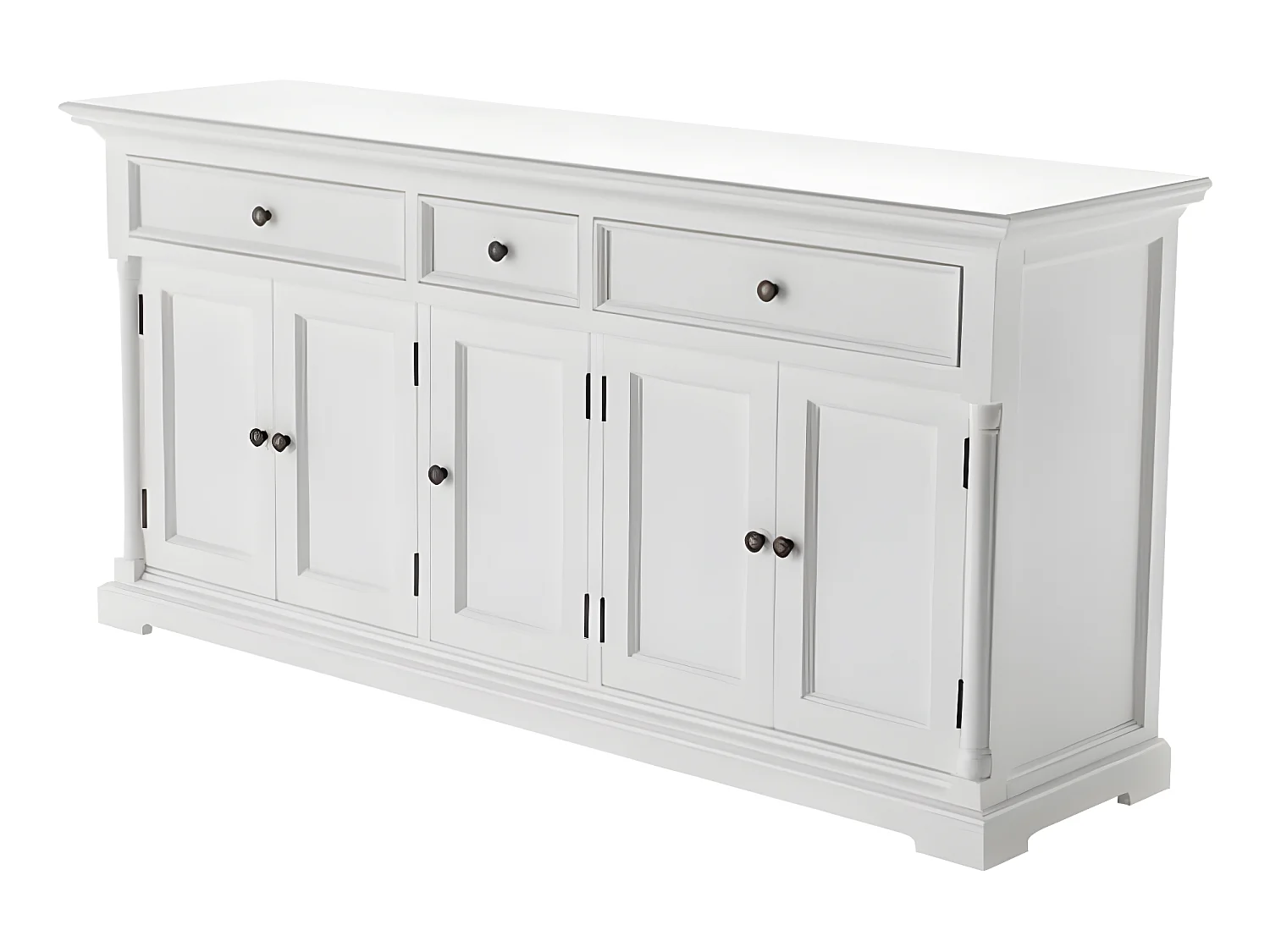 Provence buffet 5 portes, 2 grande 1 petit tiroir blanc.