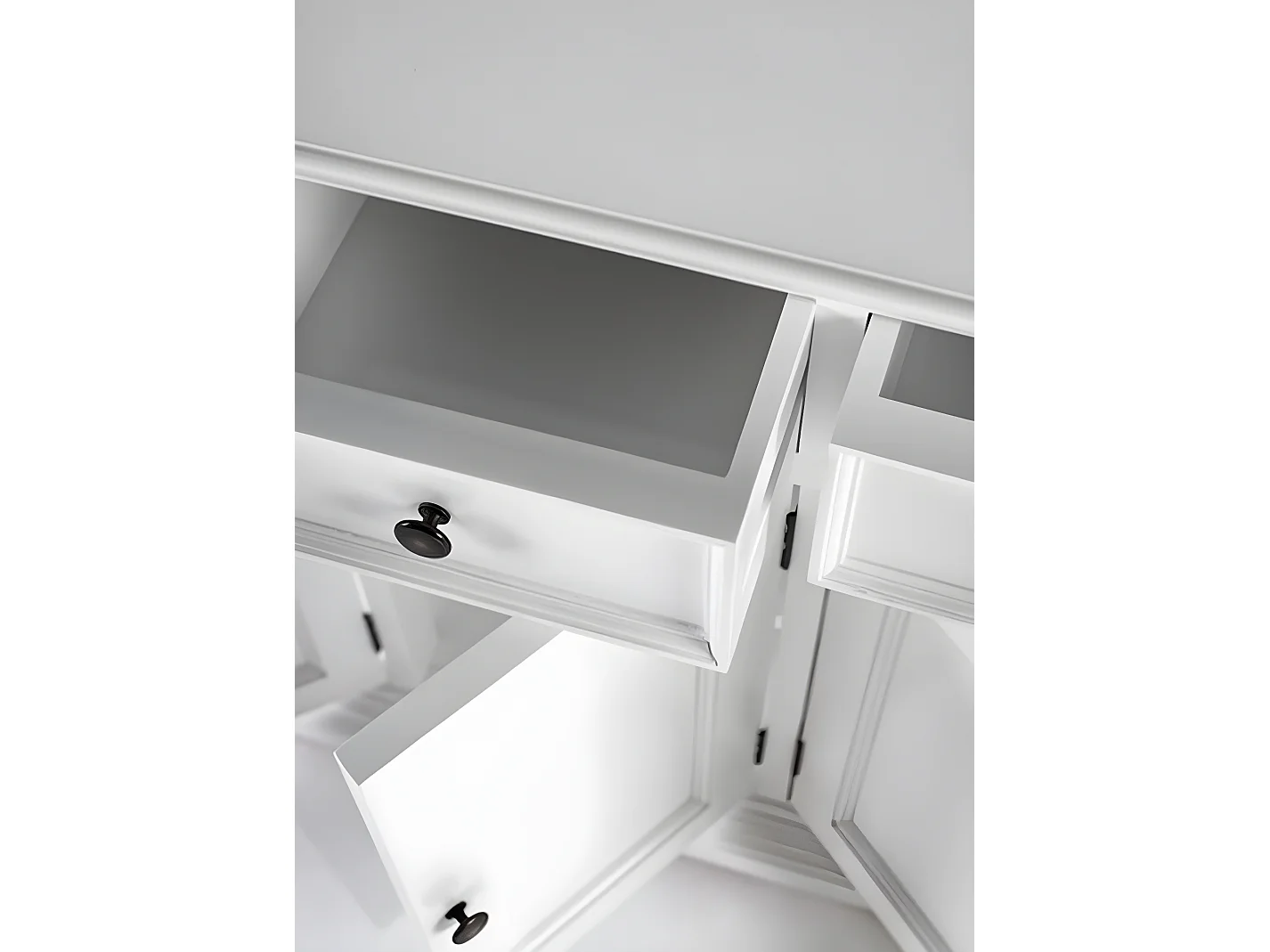 Provence buffet 5 portes, 2 grande 1 petit tiroir blanc.