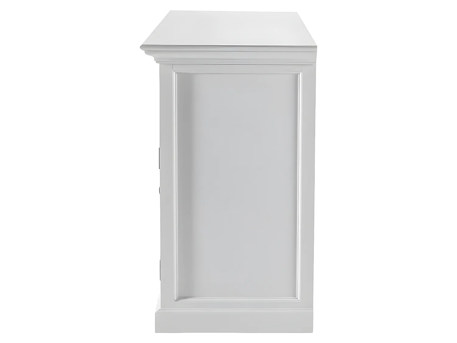 Halifax buffet 4 portes, 2 petit tiroirs, 1 grand tiroir blanc.