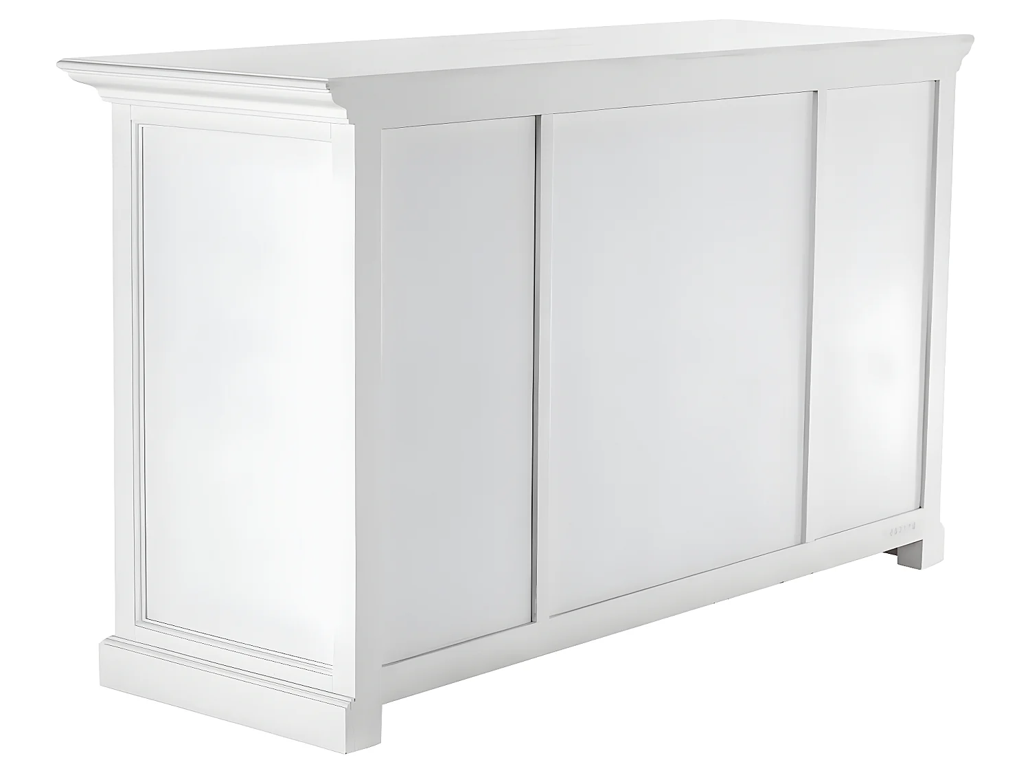 Halifax buffet 4 portes, 2 petit tiroirs, 1 grand tiroir blanc.