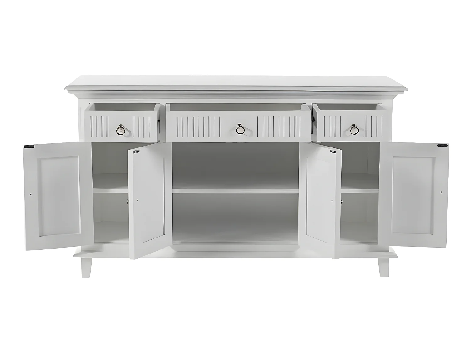 Skansen dressoir 4 deuren, 2 kleine 1 groot lade wit.