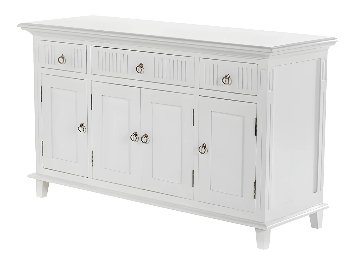 Skansen dressoir 4 deuren, 2 kleine 1 groot lade wit.