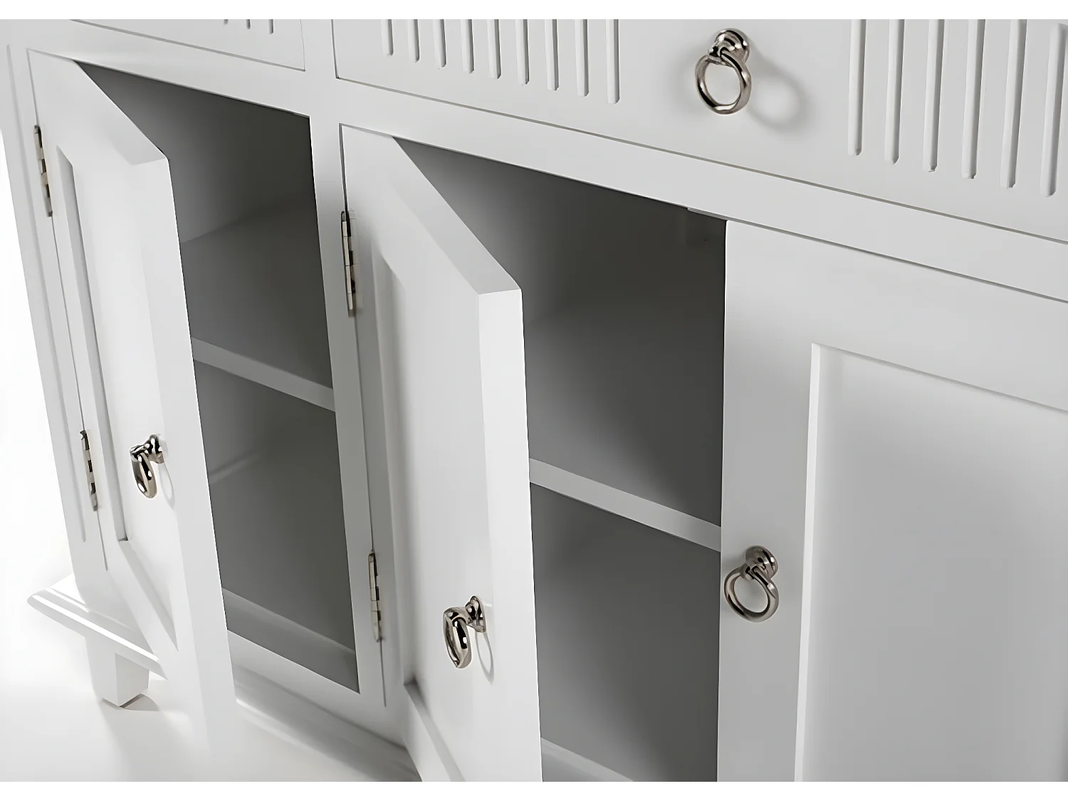 Skansen dressoir 4 deuren, 2 kleine 1 groot lade wit.