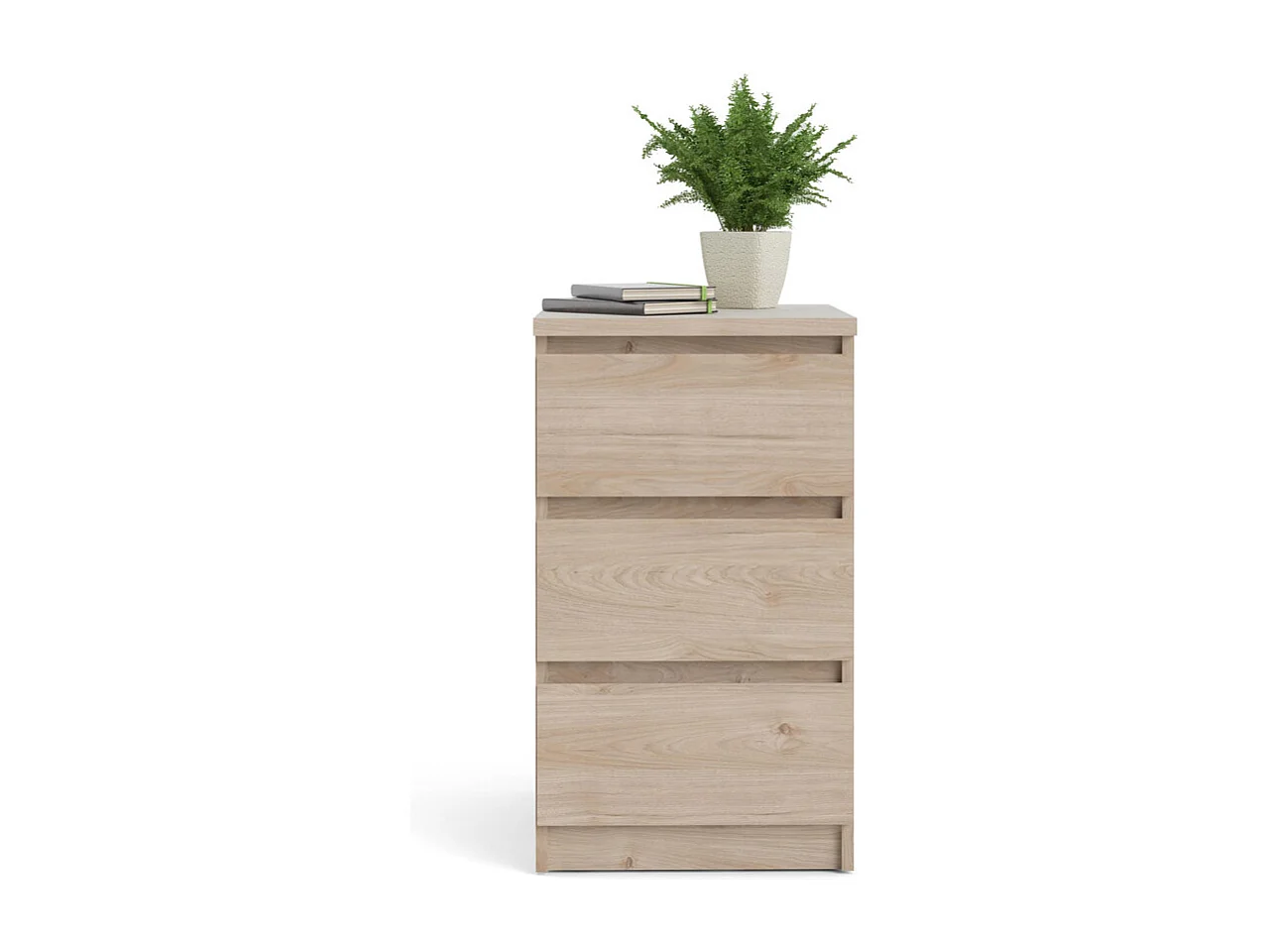 Nada Commode à 3 tiroirs, imitation chêne Hickory.