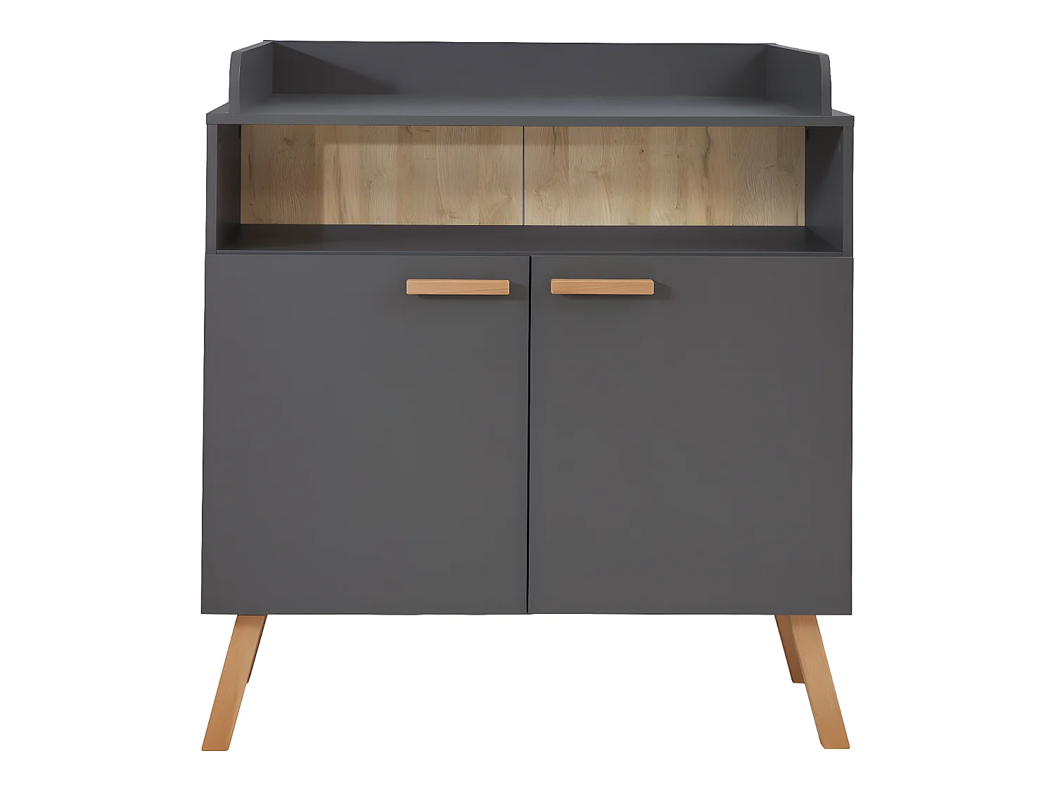 MatsBaby luiertafel 2 deuren, 1 open vak grijs.