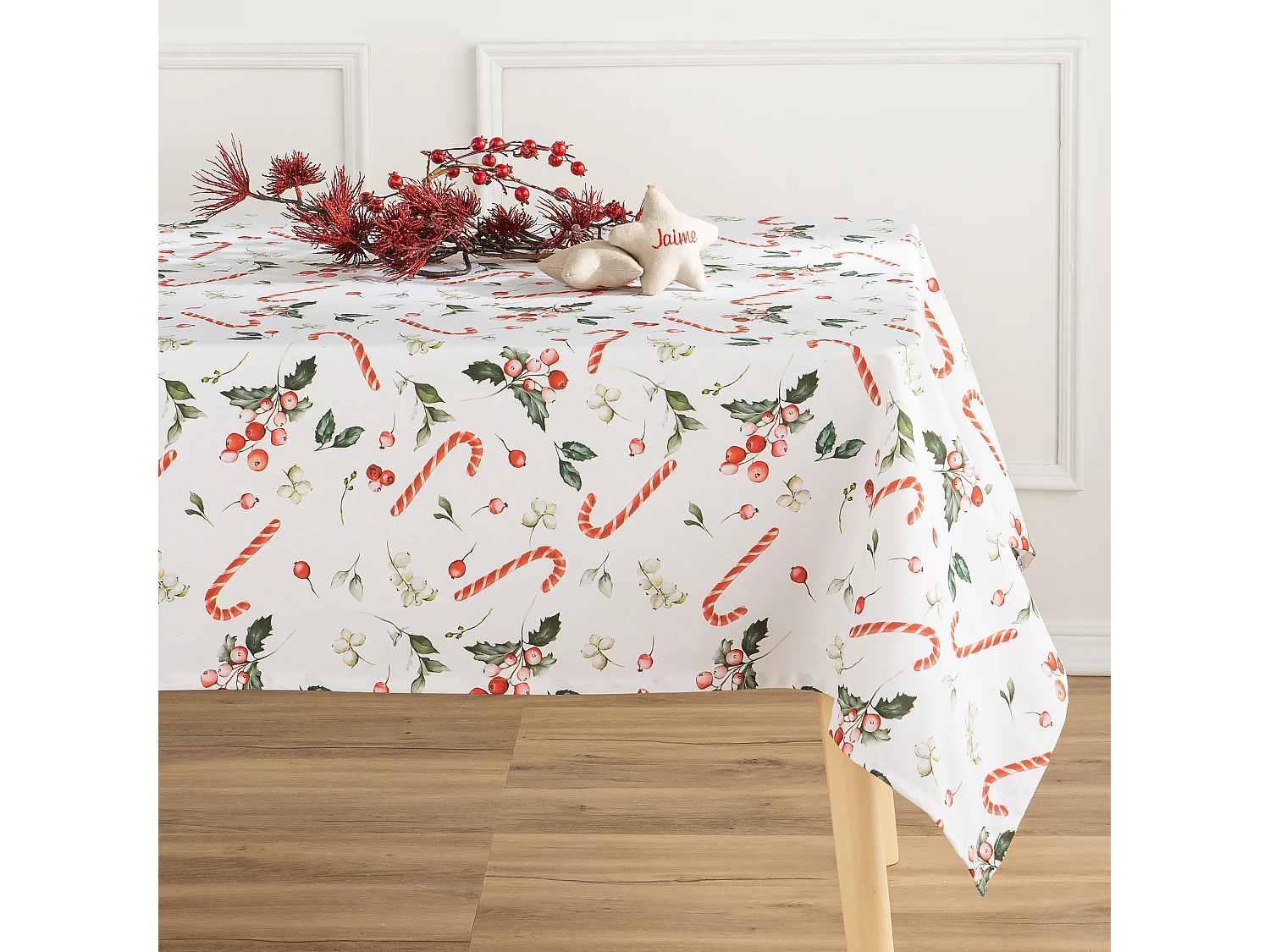 Mantel Antimanchas 100% Algodón Sweet Red 140X100