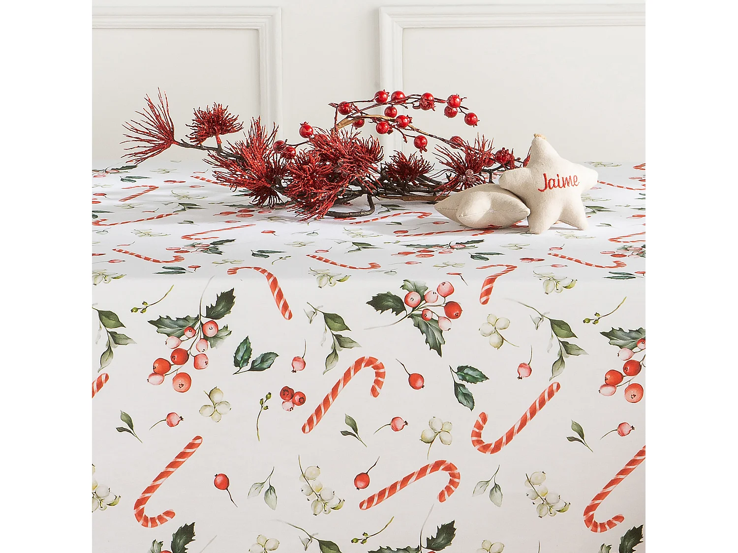 Mantel Antimanchas 100% Algodón Sweet Red 140X100