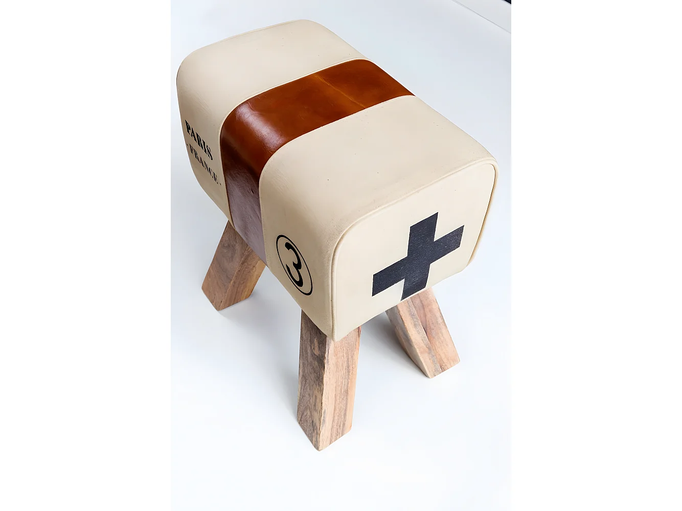 Tabouret Petit 30x47x40 cm Bois Massif Ottoman Rembourré Rétro Séjour