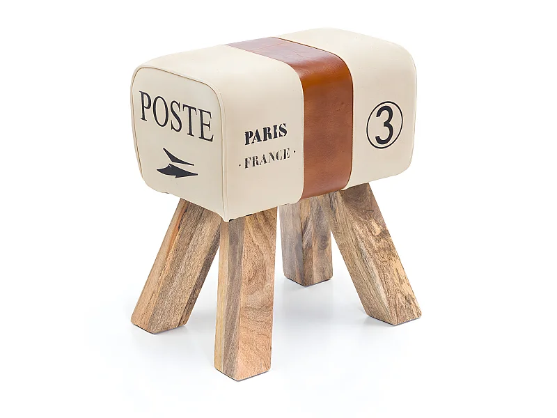 Sgabello 40x47x30 cm Legno Massiccio Imbottita Poggiapiedi con 4 gambe