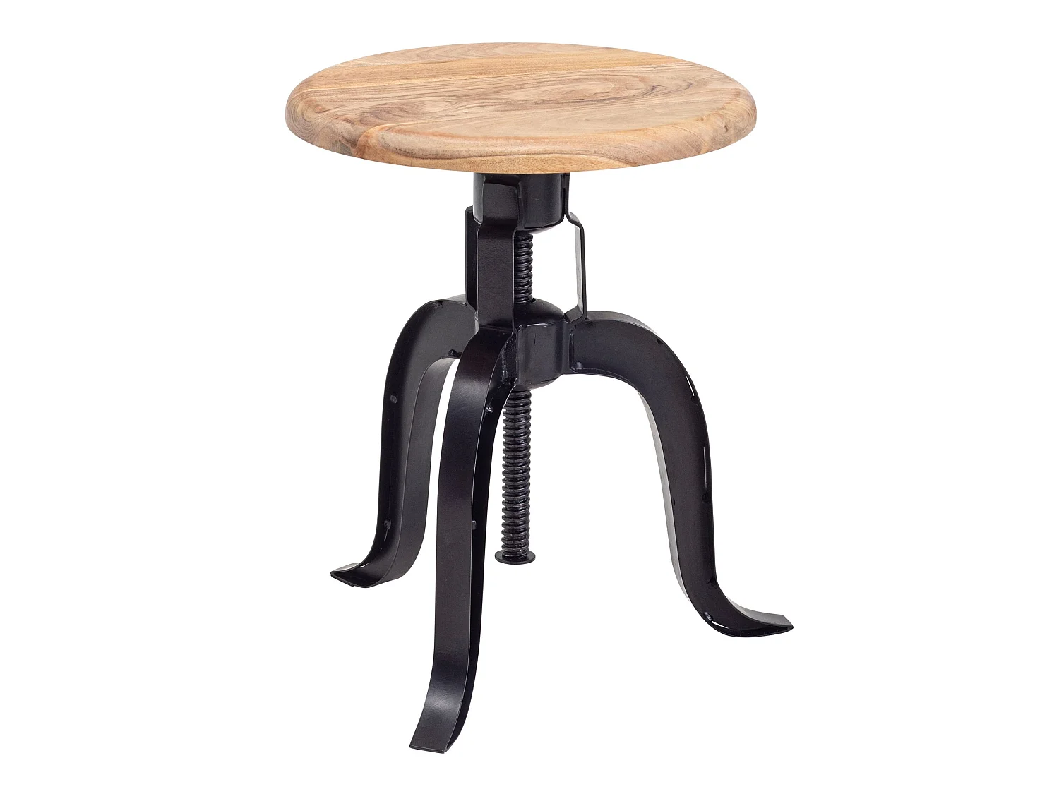 Drehhocker  Hocker Metall / Holz Massiv 39x62,5x39 cm Dekohocker Rund