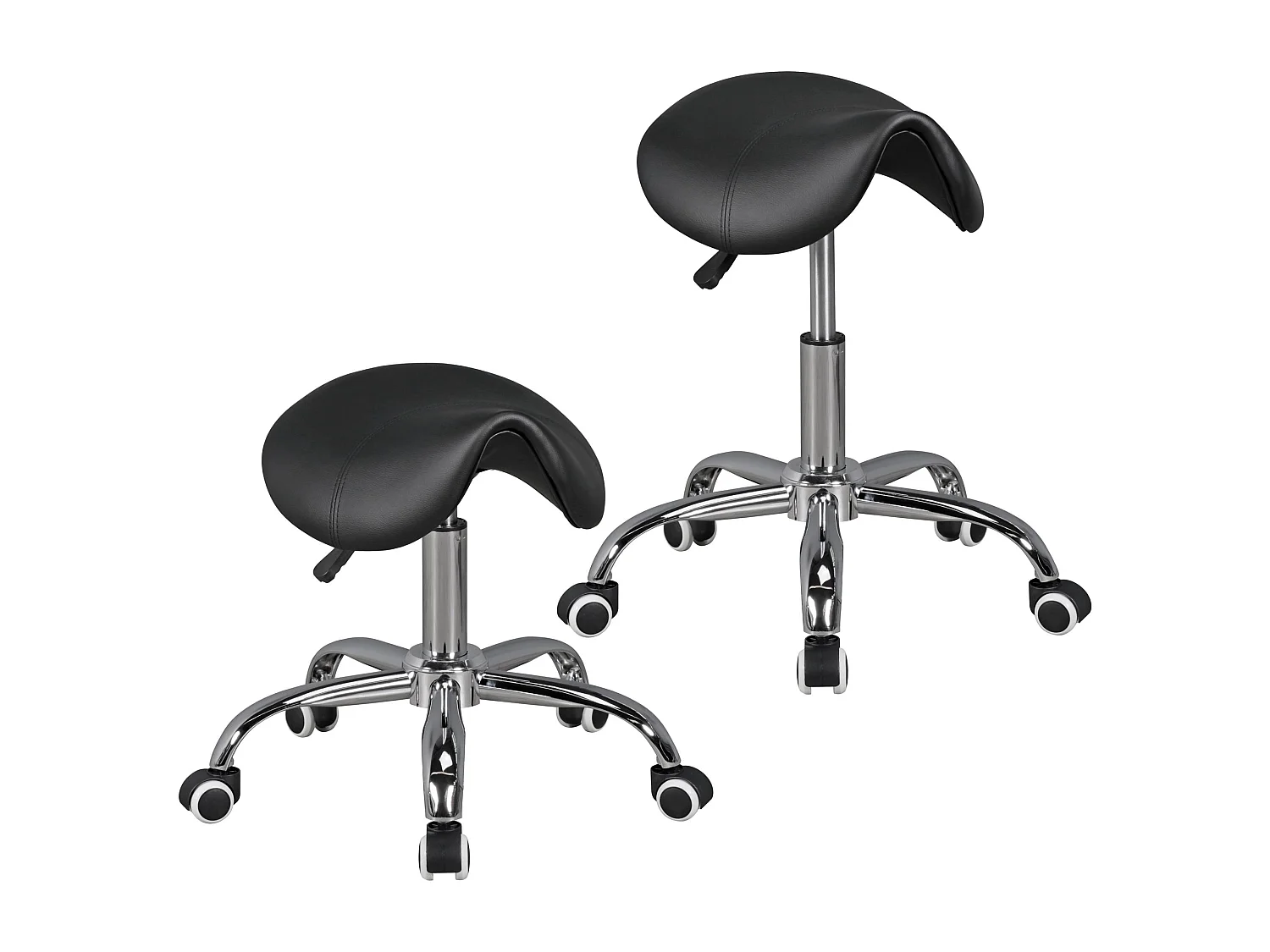 Sgabello da sella con Ruote 48 - 50 cm Ecopelle Sgabello da Lavoro