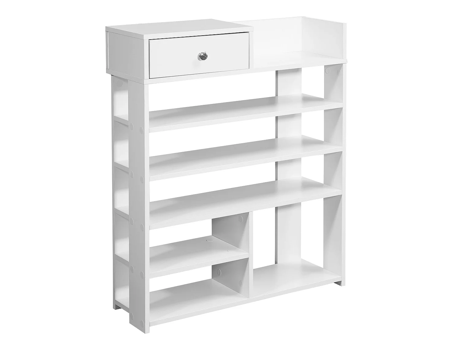 étagère blanche hauteur 75x92,5 cm 7 compartiments avec tiroir