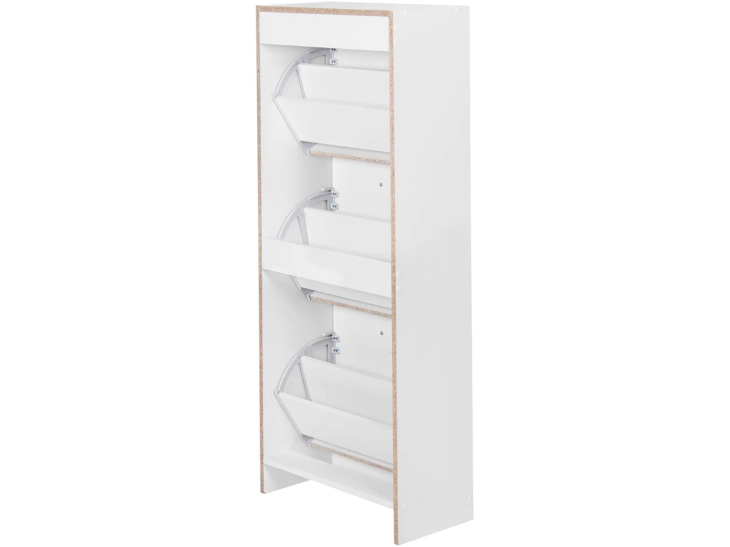 Étagère à chaussures Bois 50x125x24cm Blanc Armoire chaussures 18 paires