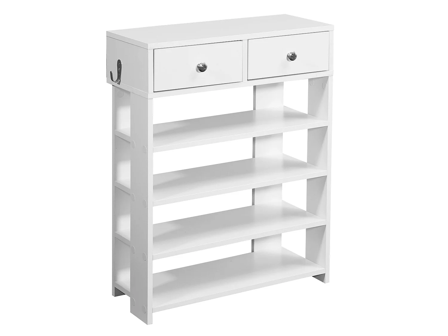 Schuhregal 60x79cm Flurregal Weiß Standregal mit Schublade und 4 Fächer