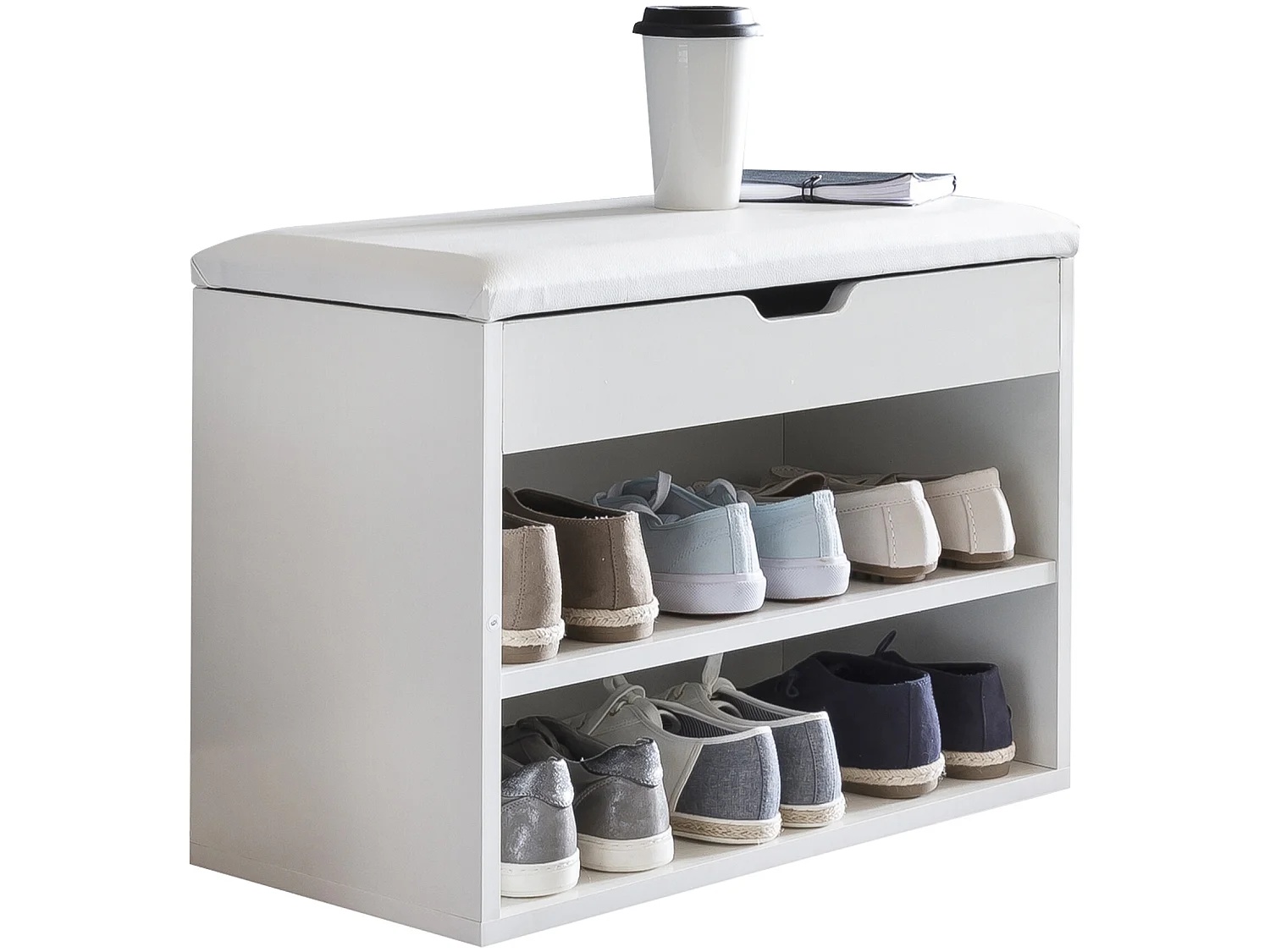 Scarpiera Salvaspazio con Seduta 60x40x30 cm Panchina Scarpe Ingresso