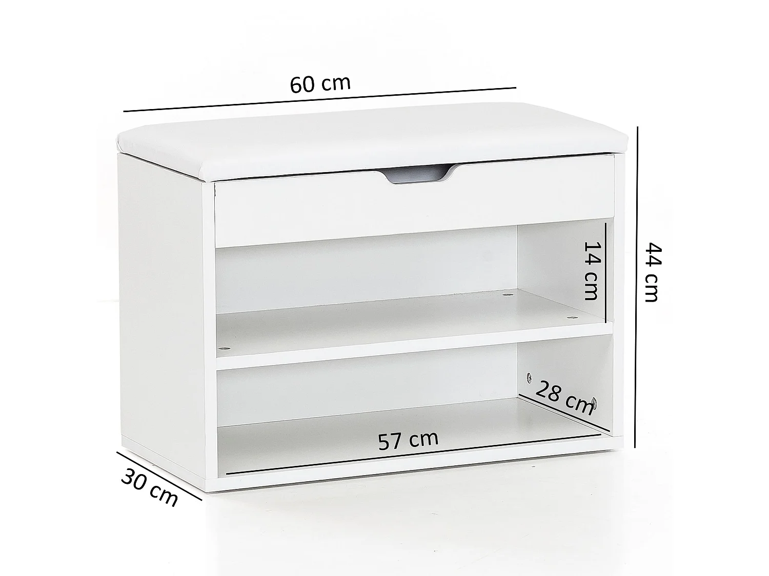 Scarpiera Salvaspazio con Seduta 60x40x30 cm Panchina Scarpe Ingresso