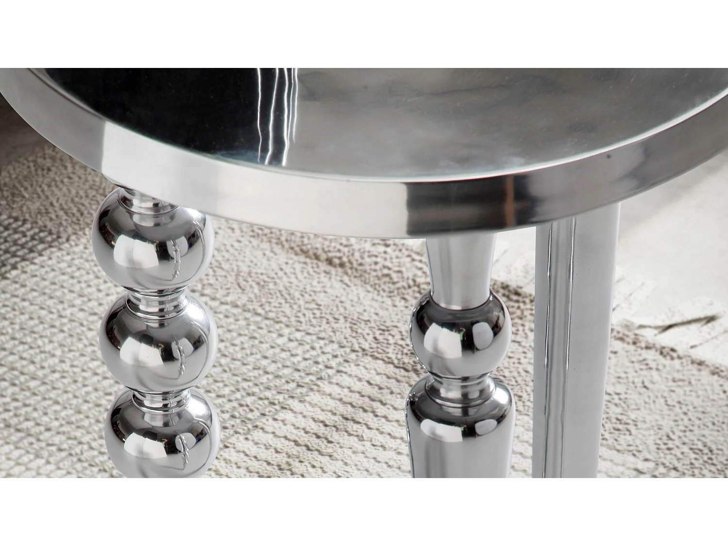 Beistelltisch Sofatisch Metall Silber 44x44x63 cm Wohnzimmertisch Rund