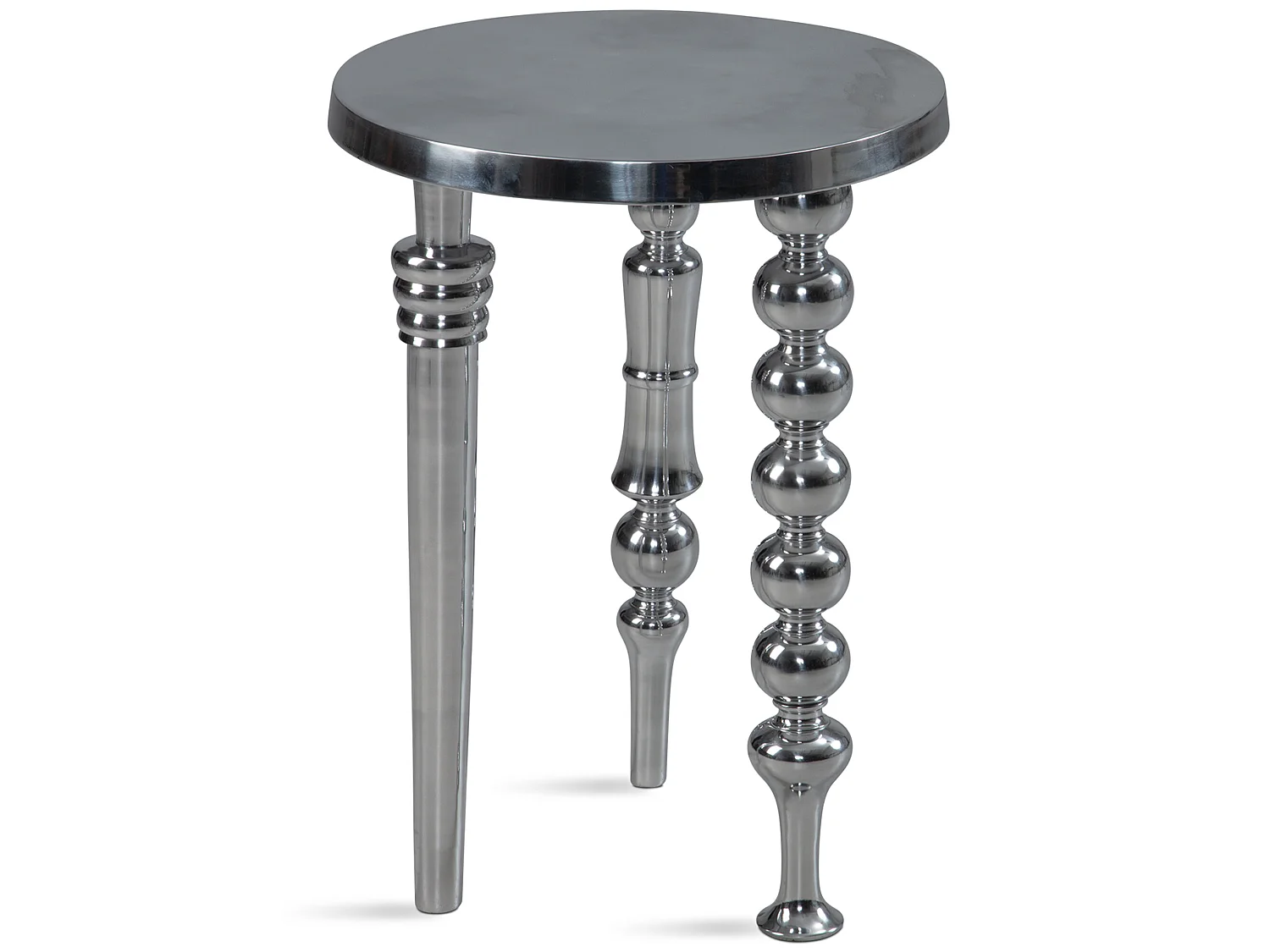 Beistelltisch Sofatisch Metall Silber 44x44x63 cm Wohnzimmertisch Rund