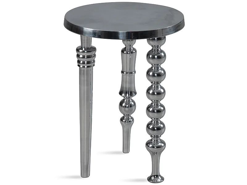 Beistelltisch Sofatisch Metall Silber 44x44x63 cm Wohnzimmertisch Rund