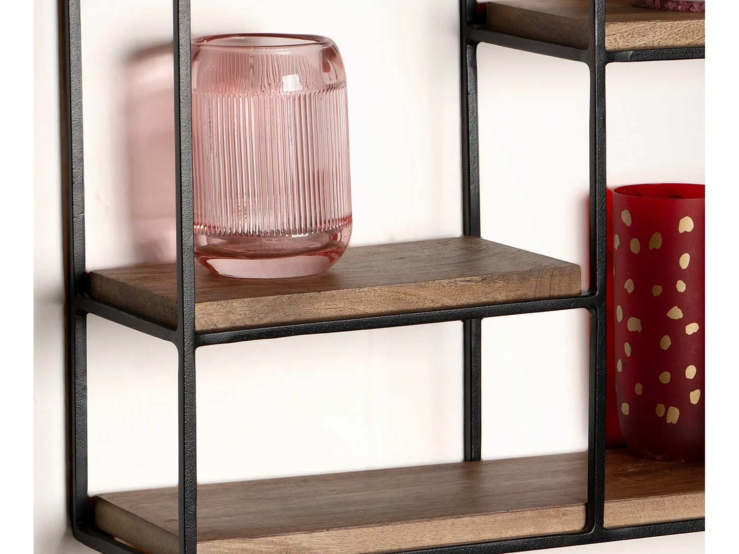 Wandregal Hängeregal Holz Metall 50x60x14 cm Regal Haus Industrial