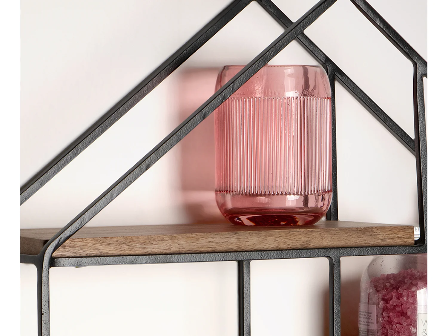 Wandregal Hängeregal Holz Metall 50x60x14 cm Regal Haus Industrial