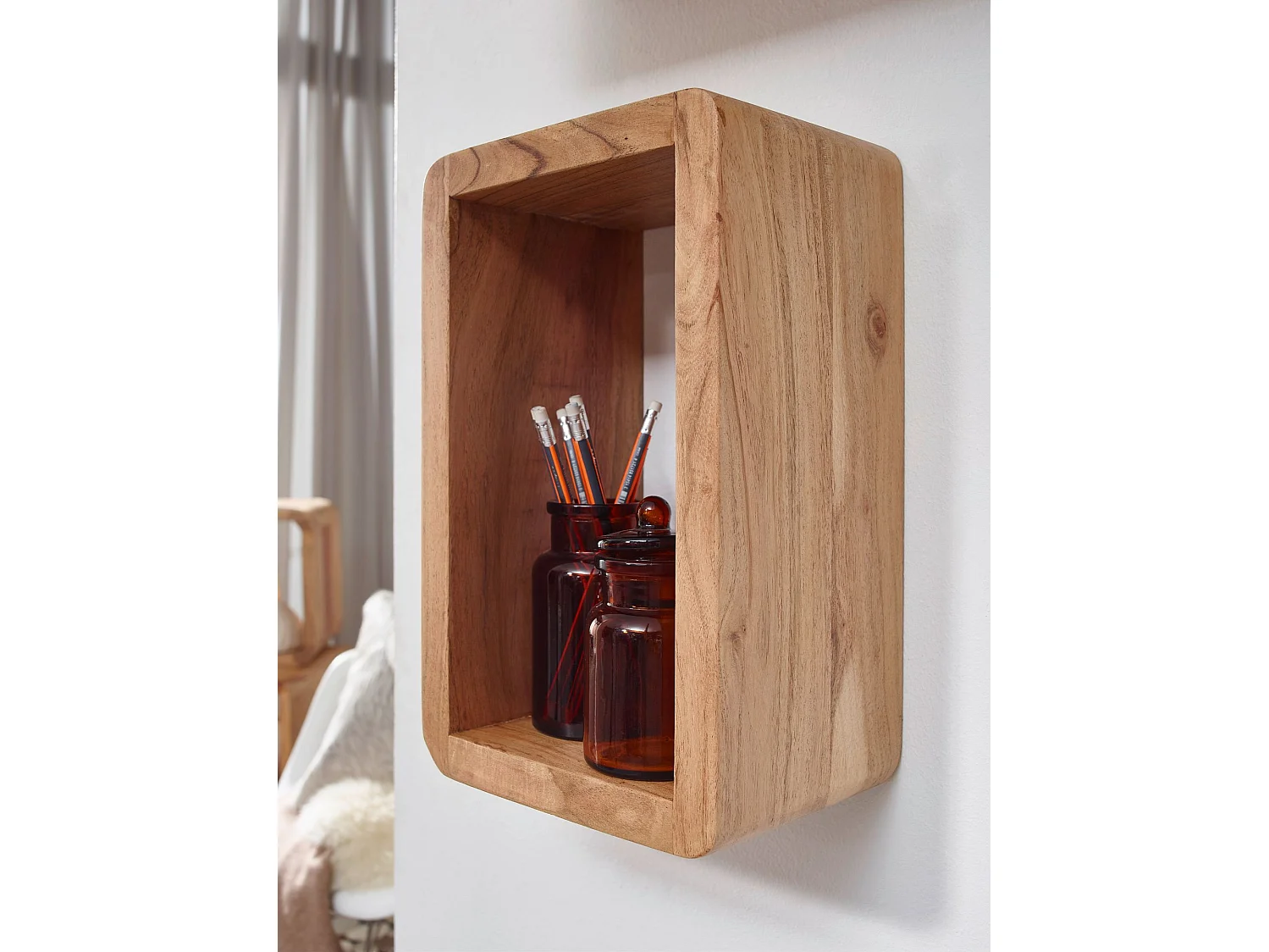 3er Set Wandregale Massivholz Holzregal Landhaus Wandboard Naturprodukt