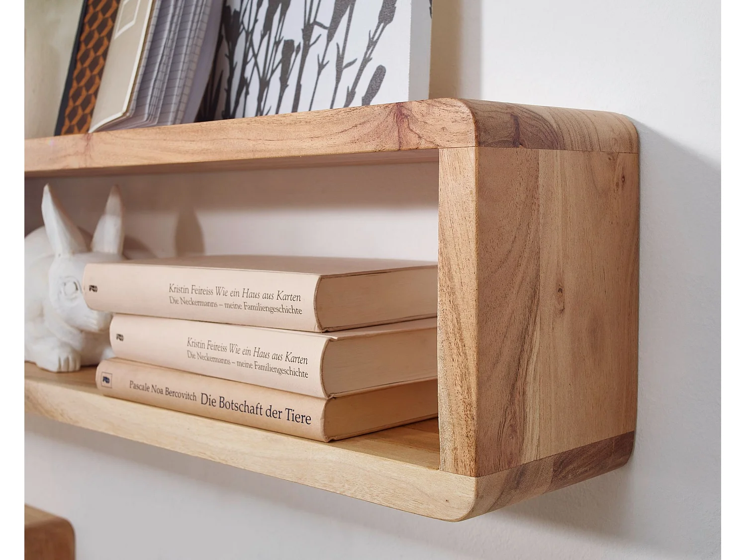 3er Set Wandregale Massivholz Holzregal Landhaus Wandboard Naturprodukt