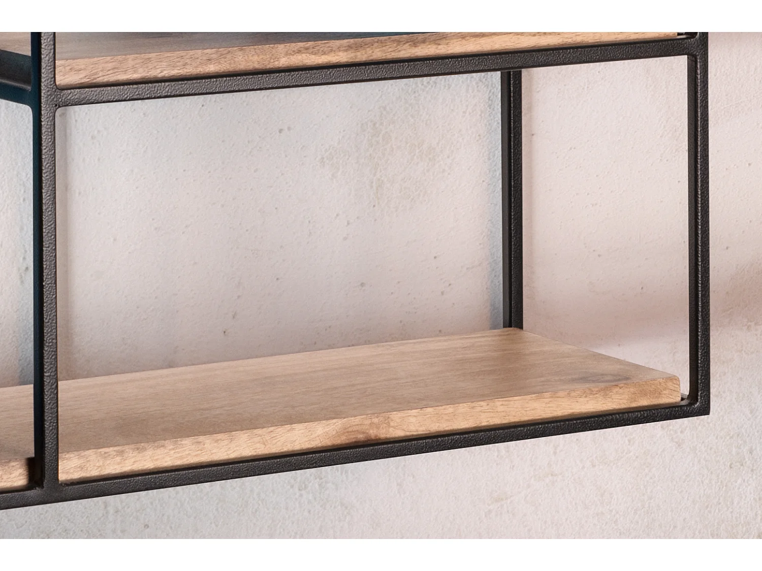 Wandregal Hängeregal Holz Metall 60x40x18 cm Regal Rechteckig Massiv