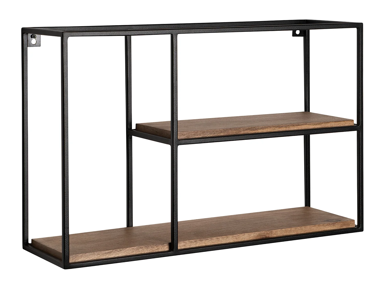 Étagère Murale Bois Massif Métal 60x40x18 cm Étagère Suspendue Flottante