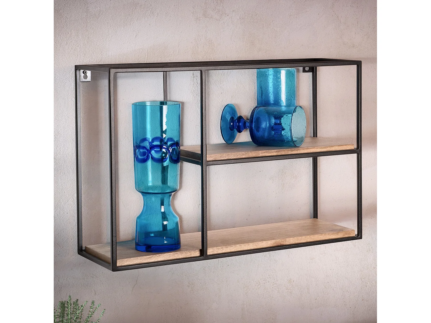 FineBuy Scaffale Mensola da Muro 60x40x18 cm Legno Massello Ripiano Parete