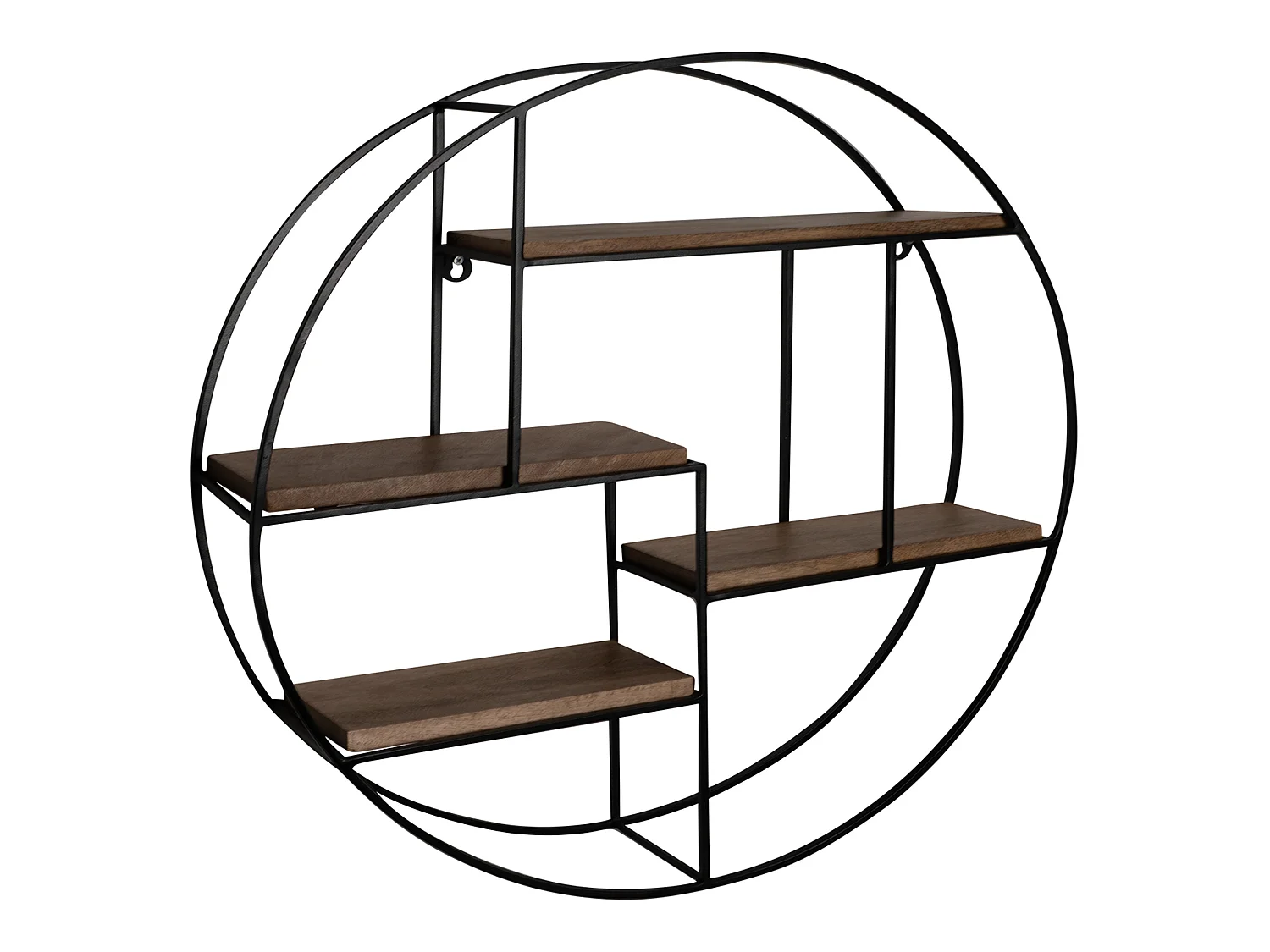 Étagère Murale Bois Massif 70x70x18 cm Étagère Suspendue Flottante Ronde