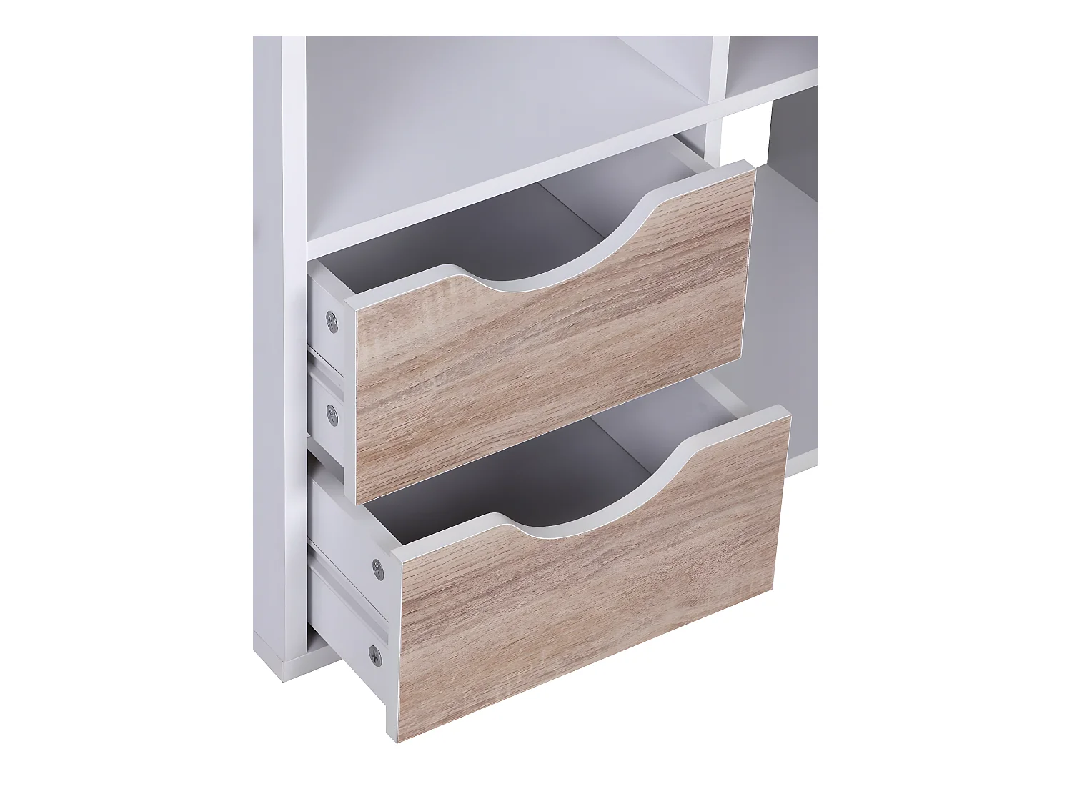 Bücherregal Standregal Weiß freistehend Regal Sonoma Tür Schub Weiß Holz