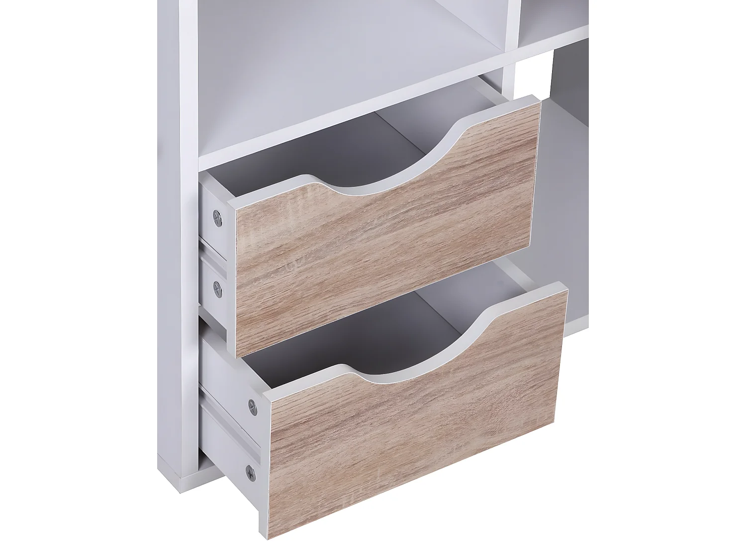 Bücherregal Standregal Weiß freistehend Regal Sonoma Tür Schub Weiß Holz