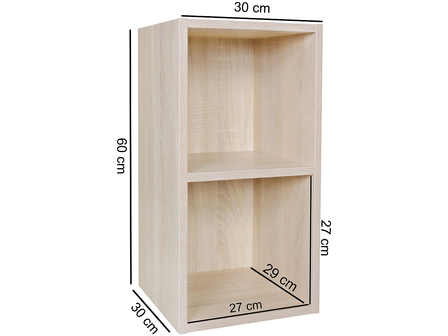 Étagère à livres bois 30x60x30 cm Étagère Design Étroit Étagère en bois