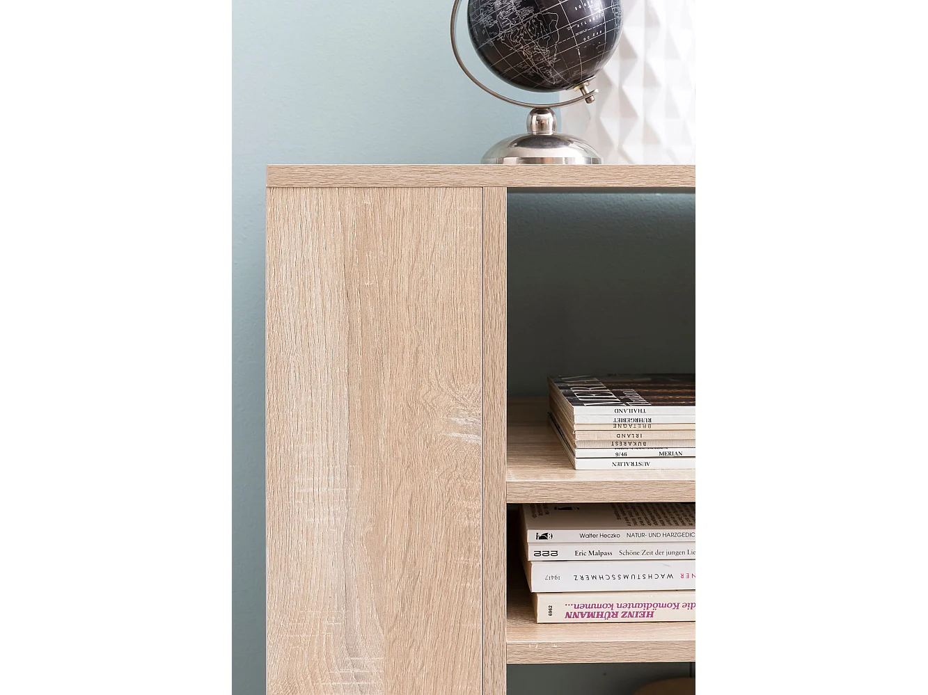 Étagère de Rangement Roulette 60x75x35 cm Bibliothèque Ouverte Salon