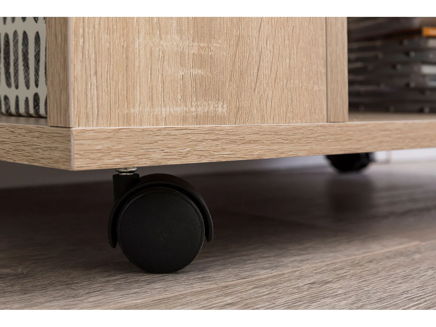 Étagère de Rangement Roulette 60x75x35 cm Bibliothèque Ouverte Salon