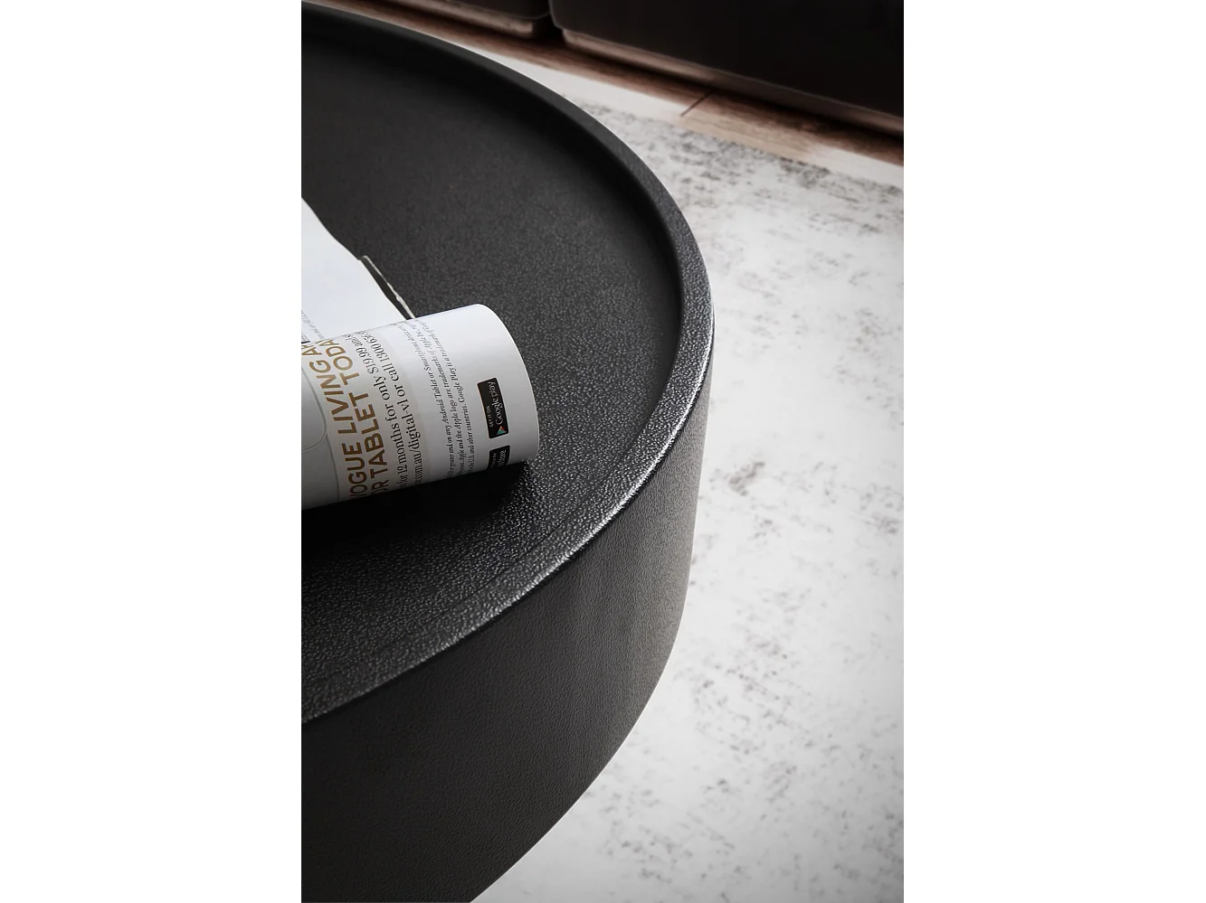 Tavolino Salotto Metallo Nero 60x60x30 cm Tavolo Soggiorno Rotondo