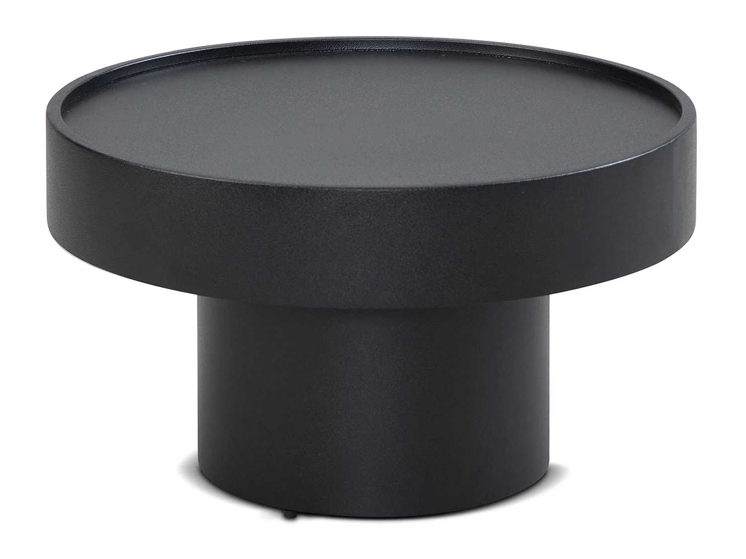 Table Basse de Salon Métal 60x60x36cm Ronde Table de Canapé Noir Moderne