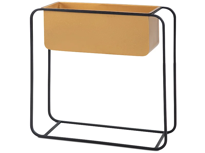 Vaso di Fiori Metallo Oro Nero 60x60x24 cm Fioriera Supporto per Fiori