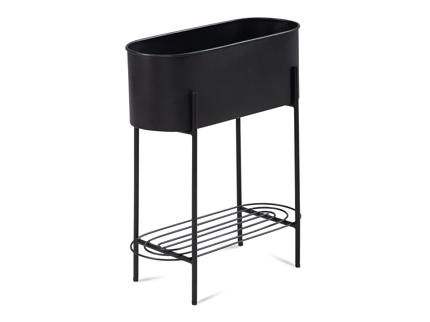 Pot de Fleurs en Métal Massif 51x65x22 cm Noir Jardinière Planteur