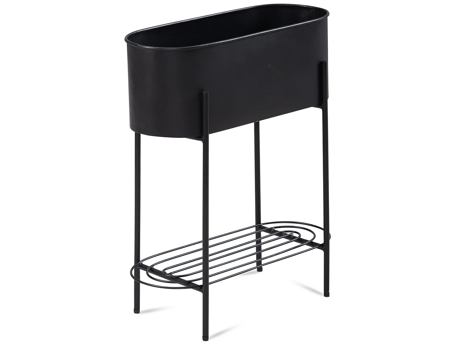 Pot de Fleurs en Métal Massif 51x65x22 cm Noir Jardinière Planteur