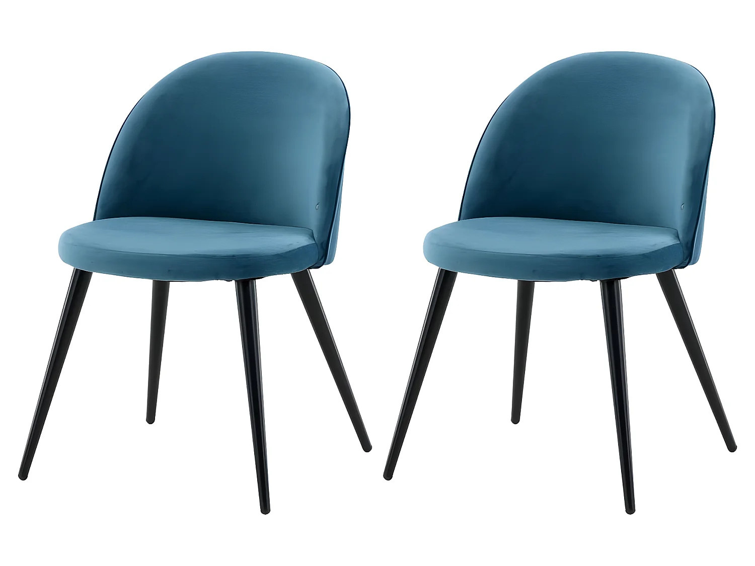 Velvet Esszimmerstuhl Velour blau, schwarz.