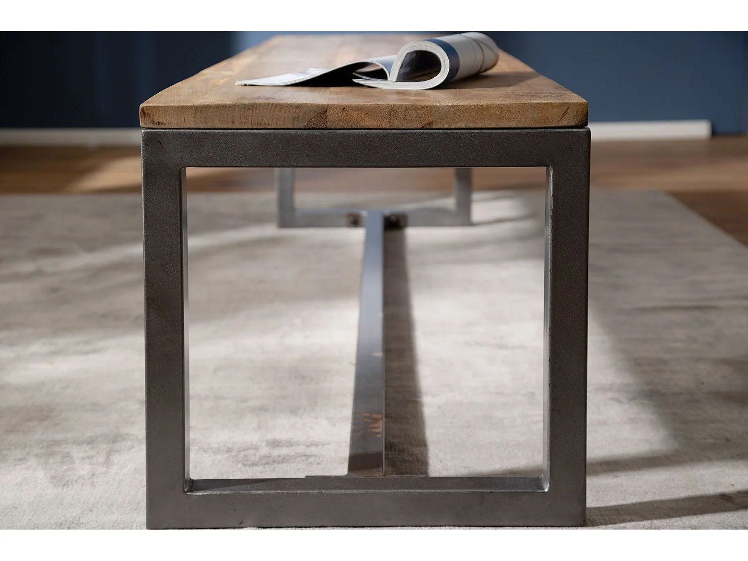 Banc de Cuisine Bois Massif Métal 120 cm Banque Salle à Manger Petite