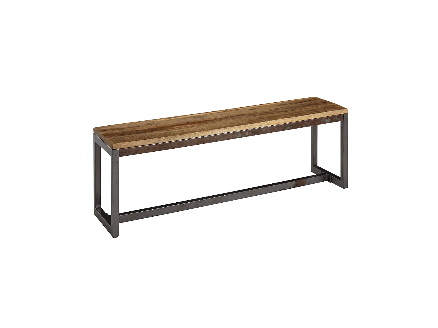 Banc de Cuisine Bois Massif Métal 120 cm Banque Salle à Manger Petite