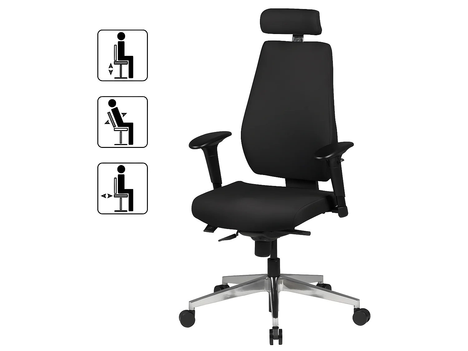 Sedia da ufficio nera, sedia da scrivania in tessuto, sedia girevole da lavoro