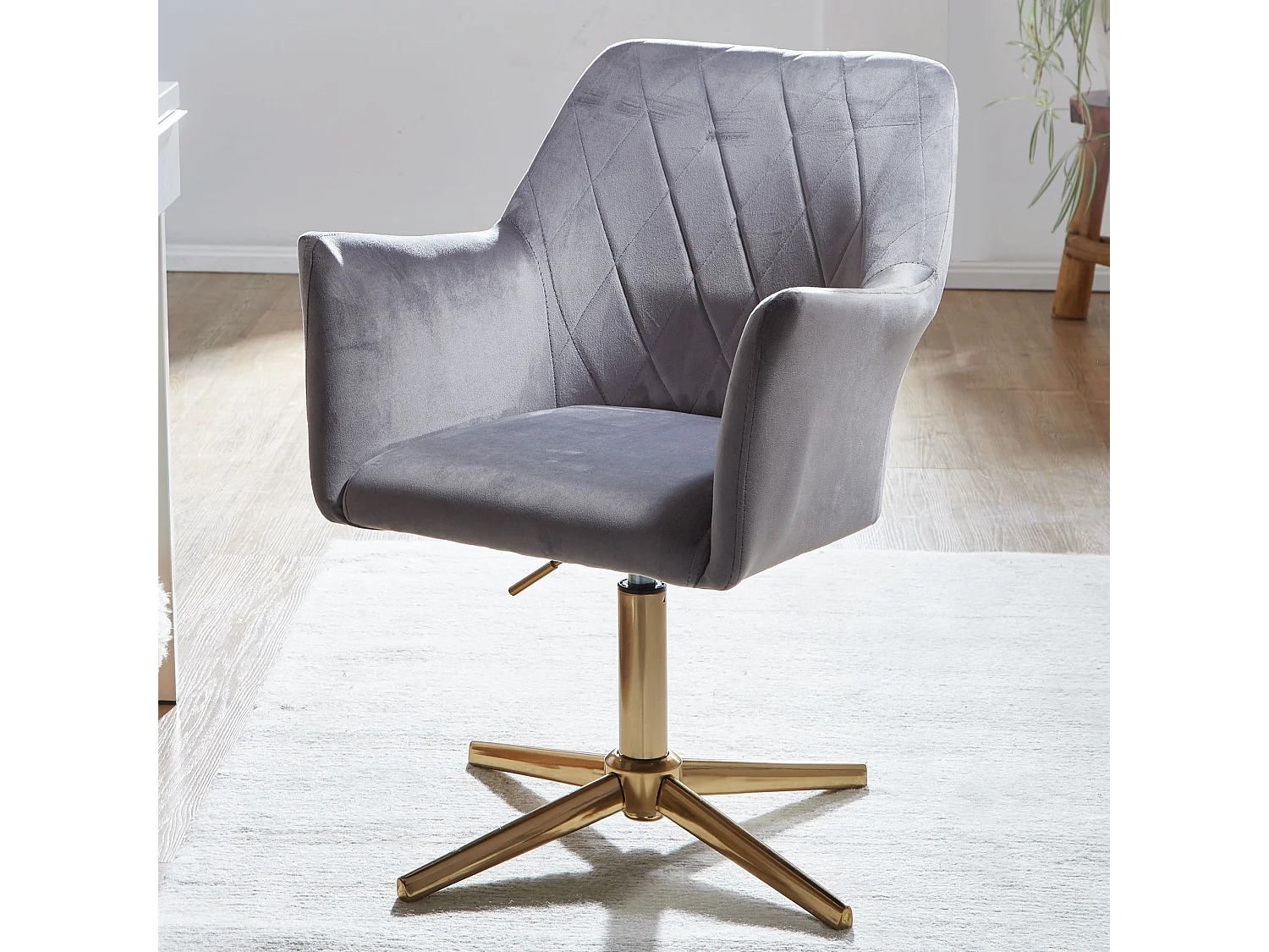 Sedia da Scrivania in Velluto Girevole Moderna Sedia a Conchiglia Home Office