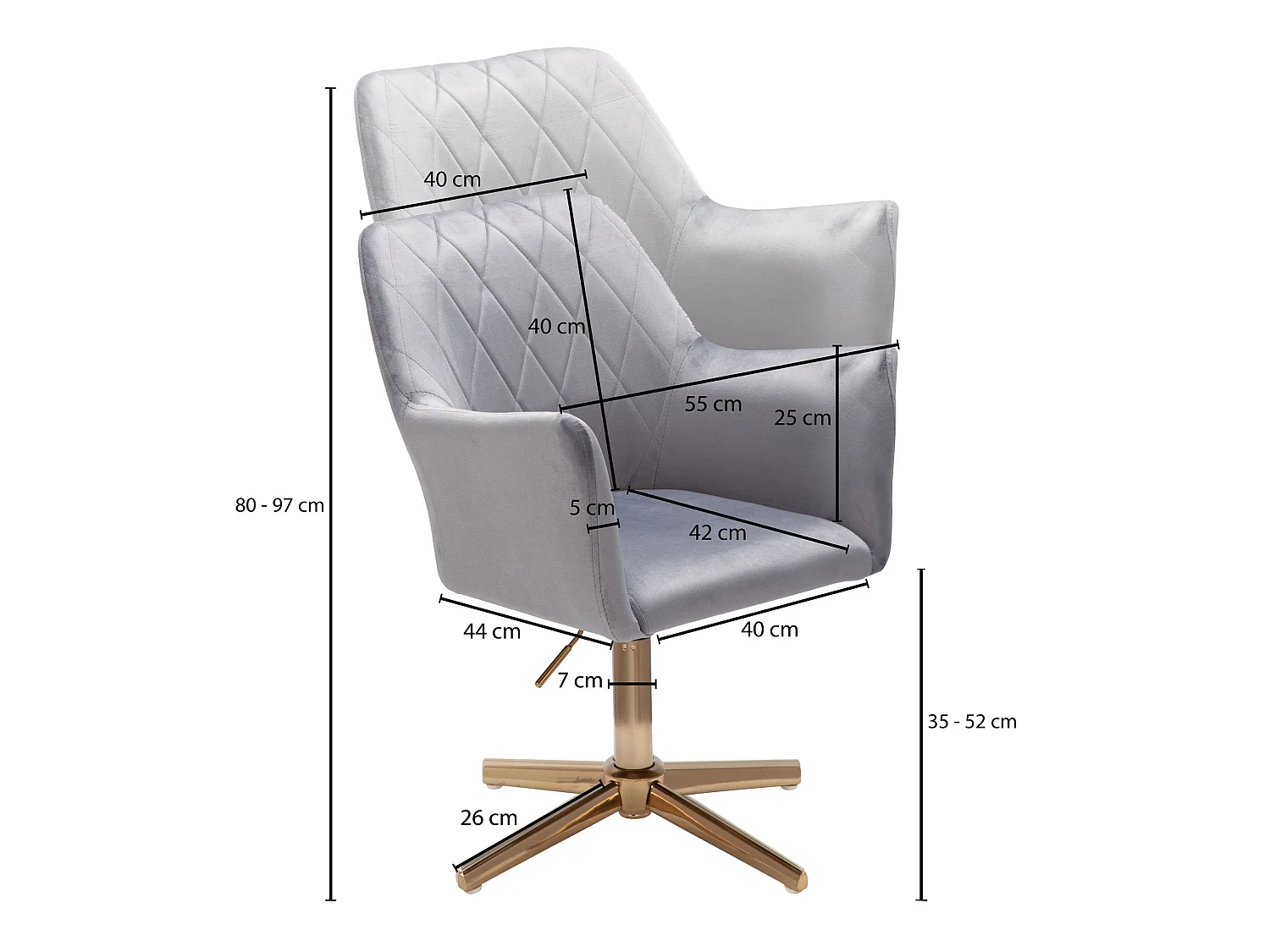 chaise de bureau design velours chaise pivotante avec dossier