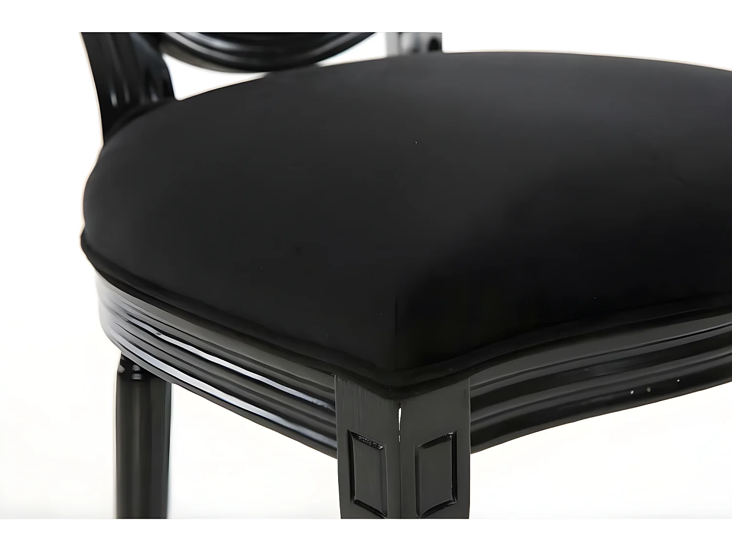 Lot de 2 chaises médaillon VERSAILLES style louis XVI velours noir