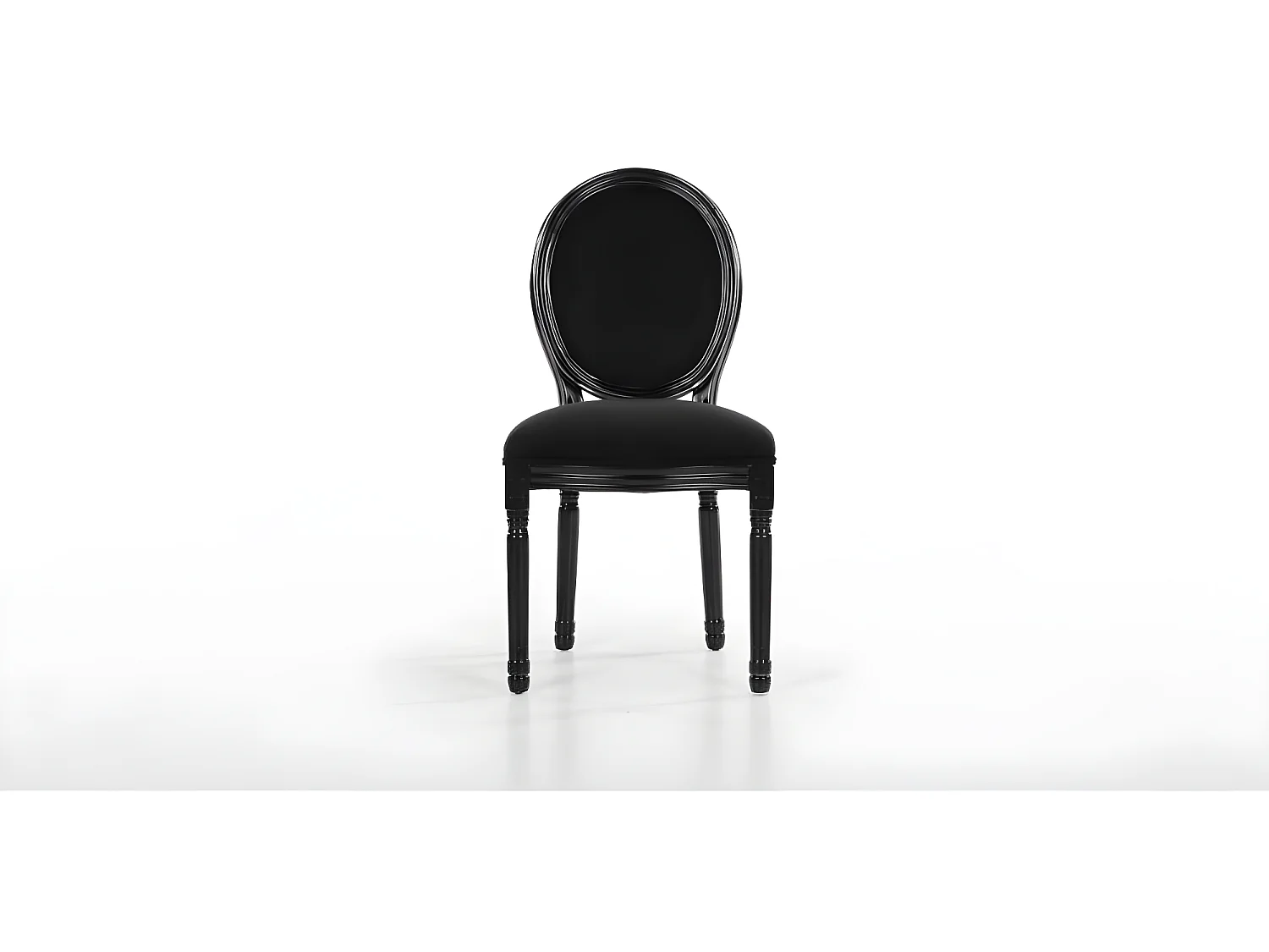 Lot de 2 chaises médaillon VERSAILLES style louis XVI velours noir