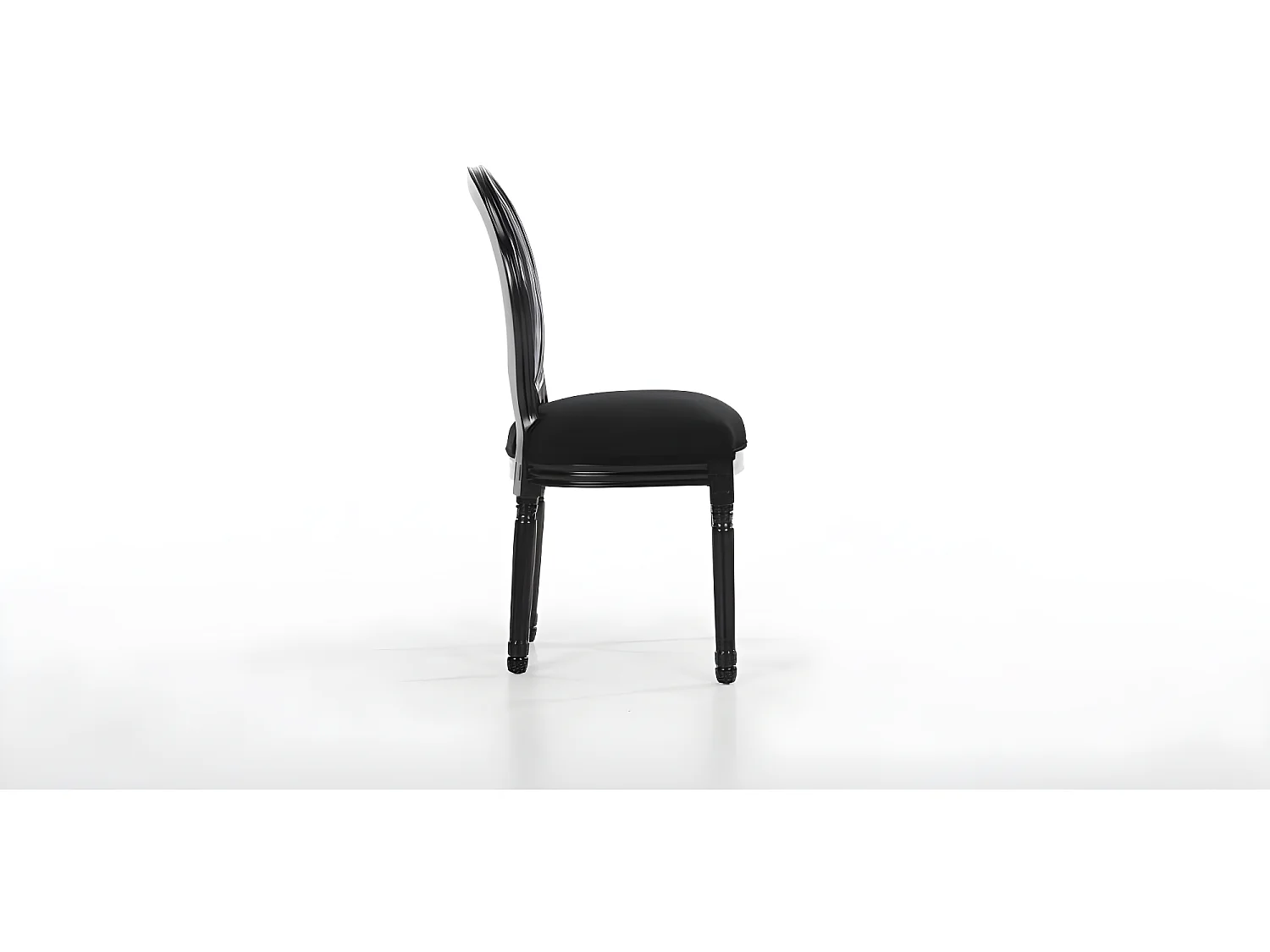 Lot de 2 chaises médaillon VERSAILLES style louis XVI velours noir